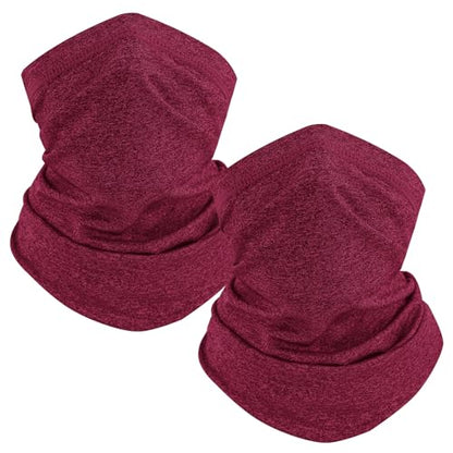 TICONN Neck Gaiter for Men Women, Cooling Bandana Face Mask Cover Gator - color: Candy Red-2pk, style: Quick Dry