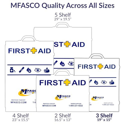 MFASCO OSHA/ANSI 2021 Class B Compliant First Aid Cabinet, Large, 3-Shelf - size: 3 Shelf, style: Standard ANSI/OSHA