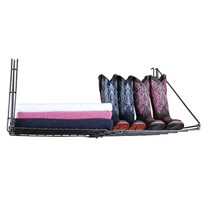 Easy-Up Portable Hanging Shelf for Horse Show | Heavy Duty Steel Mesh | Folds for Easy Transport | Size 36L x 18D