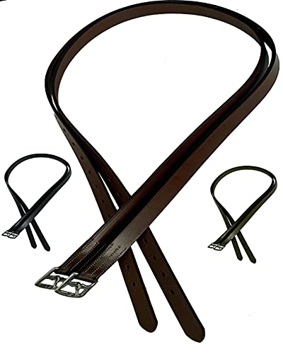 Majestic Ally Genuine Leather English Stirrup Leather (Pair) - color: Chestnut, size: 48 inch
