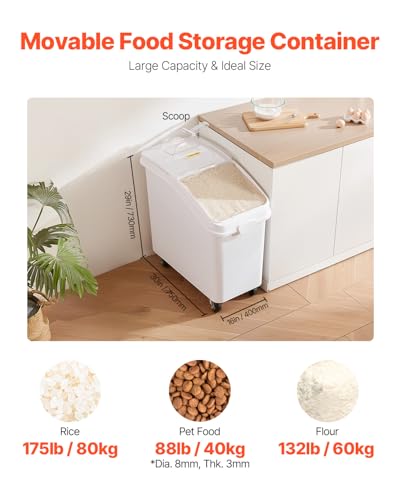 VEVOR 27 Gallon Food Storage Container, 500 Cup Commercial Ingredient Bin - size: 27 Gallon