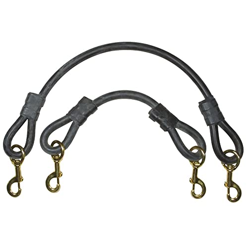 Dura-Tech Extra Heavy Rubber Horse Tie | Shock-Absorbing for Safe Tying | Ideal for Trailers & Stalls | Heavy-Duty Brass Snaps - size: 24"
