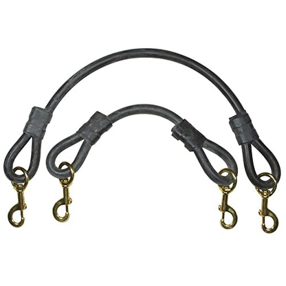 Dura-Tech Extra Heavy Rubber Horse Tie | Shock-Absorbing for Safe Tying | Ideal for Trailers & Stalls | Heavy-Duty Brass Snaps - size: 24"