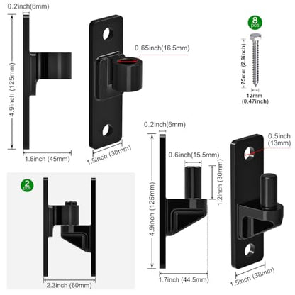 Insaga Heavy Duty Gate Hinges 6MM Thick Carbon Steel, 600LB Load Capacity Black Wall Mount Gate Hinge with 8 Screws, Electrocoated Rustproof Farm Gate Hinges for Wood Metal Fence Gates, 2Pack - color: Black-2Pack (Screws)
