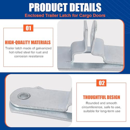 Fuoequl Trailer Hasp Bolt Kit for Trailer Cam Action Hasp - style: Cargo Trailer Door hasp