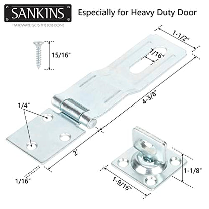 4.5" Swivel Staple Safety Hasps Latches with Twist Knob, Silver 1Pcs - color: Silver