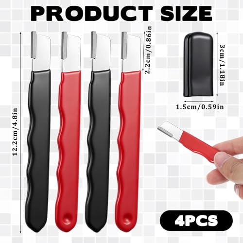 4 Pack Garden Tool Sharpener Tungsten Steel Pocket Blade Sharpener, Mini Portable Multi Tool Blade Sharpeners Scissor Sharpeners for Pruning Shears, Hedge Scissors, Clippers, Knives and More
