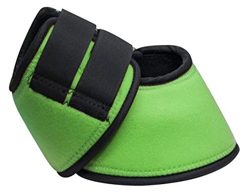 Showman No-Turn Neoprene Bell Boots - color: Lime, size: Large