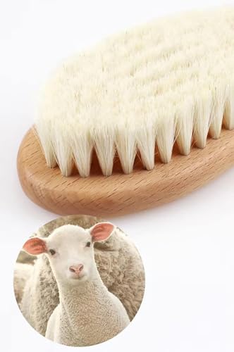 Wooden Handle And Super Soft Goat Hair, Soft Baby Brush For Newborns And Toddlers