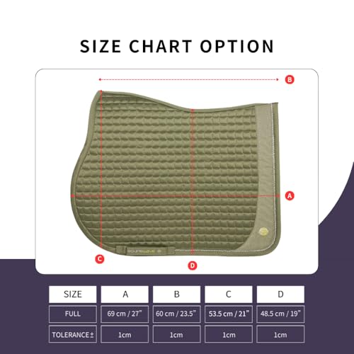 EQUINEWAVE GP Saddle Pad – Satin-Finish Quilted Design - color: Olive Green