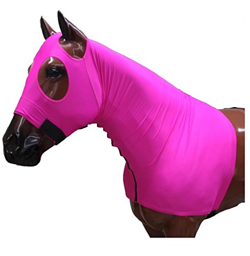 Showman Breathable Lycra Hood w/Zipper Neck - color: Pink, size: Small