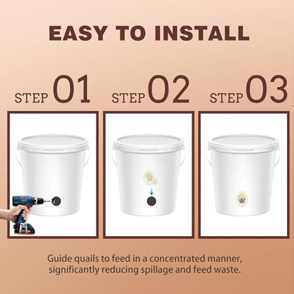 16 Pack Quail Feeder No Waste Feeder Port for DIY Bucket Container (1.75in) - color: 1.75in*16pcs