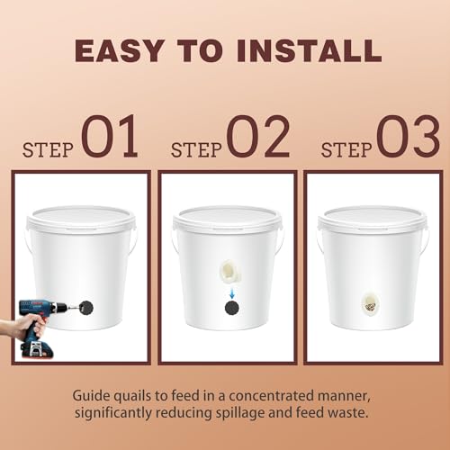 16 Pack Quail Feeder No Waste Feeder Port for DIY Bucket Container (1.5in) - color: 1.5in*16pcs