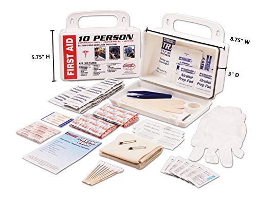 Rapid Care First Aid RC-10MAN-W 10 person 106 Piece ANSI/OSHA Compliant First Aid Kit in Wall Mountable Poly Case - color: Poly Case, size: 10 Person