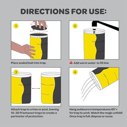Outdoor Fly Trap [4 Pack] Fly Traps Outdoor with Dissolvable Non-Toxic Bait - Fly Repellent for Outdoor Use Only - Controls Flies for Patios, Barns, Ranches Etc. Hanging Fly Traps with Tie Included - size: 4 Pk