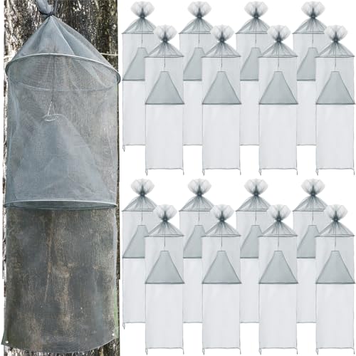 Qualirey 16 Pack Spotted Lanternfly Trap Lanternfly Killer for Tree,Grey | Circle Traps for Lantern Flies Mesh Lanternfly Catcher with Jute Rope and Nails Outdoor Insect Bug Trap to Protect Trees - color: Silver