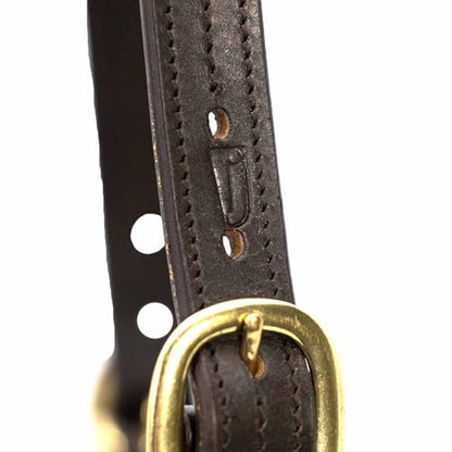 Jeffers Versailles Triple Stitched Leather Horse Halter with Double Buckle Crown & Throat Snap, Adjustable Premium Leather - size: Oversize