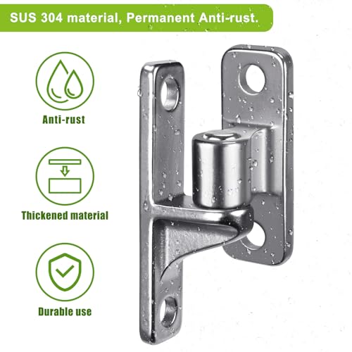 Insaga 304 Stainless Steel Gate Hinges 2 Pack, Heavy Duty Wall Mount Hinges with 5/8" Pin, One-Piece Casting Farm & Chain Link Fence Gate Hardware - color: Silver-SS-2Pack