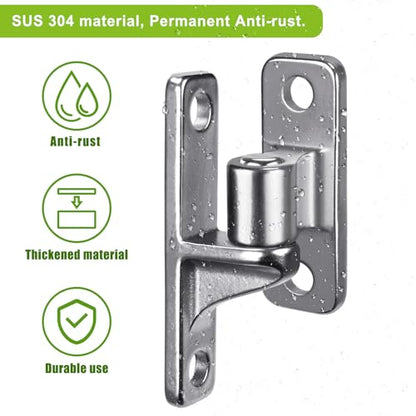 Insaga 304 Stainless Steel Gate Hinges 2 Pack, Heavy Duty Wall Mount Hinges with 5/8" Pin, One-Piece Casting Farm & Chain Link Fence Gate Hardware - color: Silver-SS-2Pack