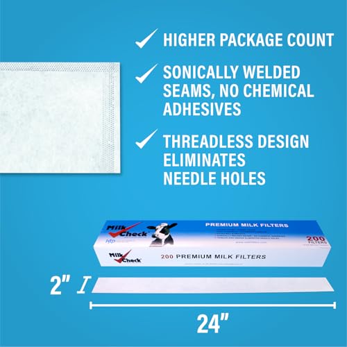 Milk Check – Premium Milk Filter Sock 2 "x 24" [CASE- 800 Filters] - style: 2 x 24"