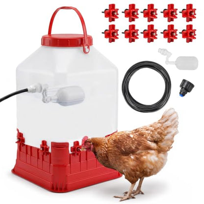 HIRALIY 2.6 Gal Automatic Chicken Waterer with Nipple Drinker
