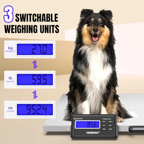Precision Livestock Scale,1100lb×0.2lb Large Dog Scale (40.5"×20.6") - size: 40.5"×20.5"