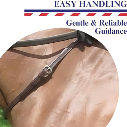 Nunn Finer - Leather Neck Grab Strap, Equestrian Accessory, Neck Strap for Horses - color: Havanna Brass