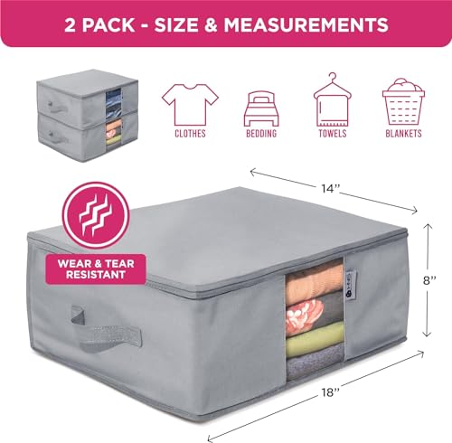 Cedar Clothes Storage Bag Organizer, Protects From Moths, Set of 2, Grey - color: Grey