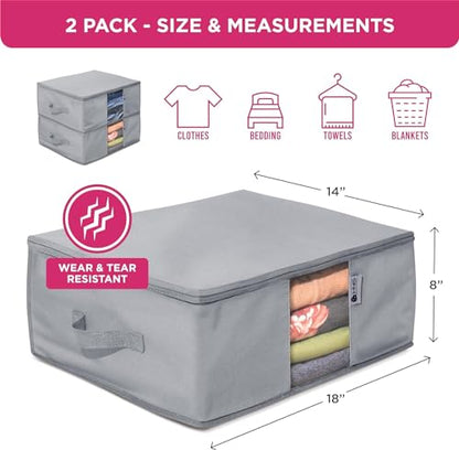 Cedar Clothes Storage Bag Organizer, Protects From Moths, Set of 2, Grey - color: Grey