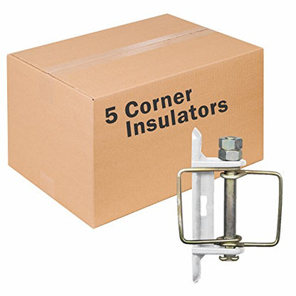 Zareba Wood Post Polytape Corner Insulator - PAWPC-Z, 5 Pack - Use with Electric Fence Posts, Polytape - Durable Stainless Steel Construction - Includes 5