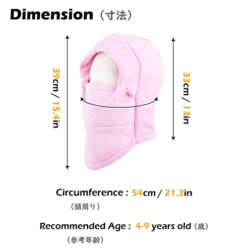 TRIWONDER Kids Winter Hats Balaclava Ski Mask for Boys Girls Toddlers Windproof Adjustable Cold Weather Face Mask Neck Warmer - color: Pink