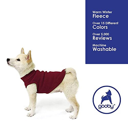 Gooby Stretch Fleece Vest Dog Sweater, Burgundy, X-Small - color: Burgundy, size: X-Small Length (7")