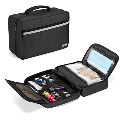 Trunab First Aid Trauma Bag with 2 Inner Flaps, Medical Supplies Pouch - color: Black