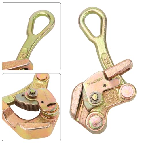 2 Pack 1T Cable Grip, 2204 lbs Wire Gripper, Wire Rope Tightener, Cable Pulling Tool, Carbon Steel Wire Stretcher with Swing Latch, Steel Cable Puller Tool for Wire Rope, Electricity, Industry - size: 2 Pack 1T Cable Grip