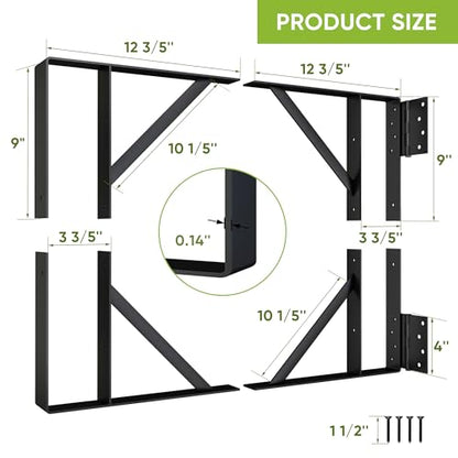 BarnSmith Heavy Duty Anti-Sag Gate Hardware Kit - Steel Brackets with Welded Hinges for Wooden Fence, Driveway, Corral Gates - Fence Gate Kit, Gate Hinges (Door Not Included)