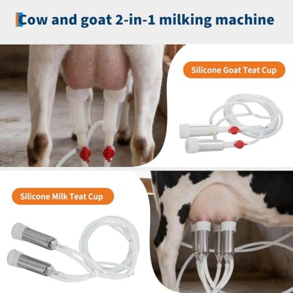 3L Milking Machine, Rechargeable Battery & Adjustable Suction Pulsation Vacuum Electric Milker, Portable Milker with Food-Grade Silicone Cups and Tubes - size: 3L