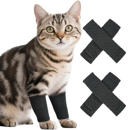 ROZKITCH 4 PCS Dog Leg Protection to Help Reducing Licking Scratching Elbow - color: DarkGrey, size: S-Leg Girth: 2.04in