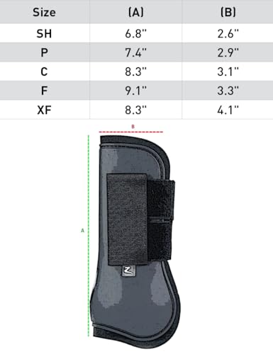 Horze Adepto Open Front Tendon Boots | Durable Shell with Neoprene Lining - Dark Navy - Cob - color: Dark Navy, size: Cob