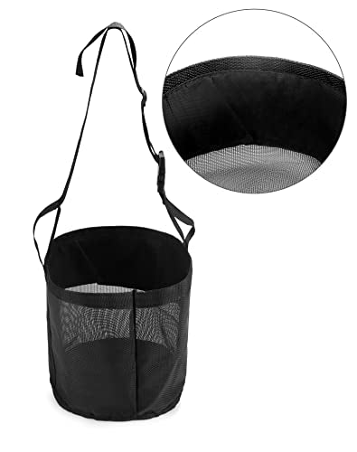 QWORK 2 Pack Horse Feed Bag for Grain - Durable Mesh Grain Feeder with Adjustable Strap, Comfortable Neck and Nose Pad Horse Muzzle Feed Bag, for Feeding Grain, Powder, Supplements