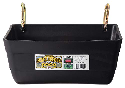 Little Giant® Plastic Fence Feeder | Pig Feeder | Clip On Fence Feeder | Mountable Feed Bucket | 4.5 Quarts | Black - color: Black, size: 4.5 Quarts