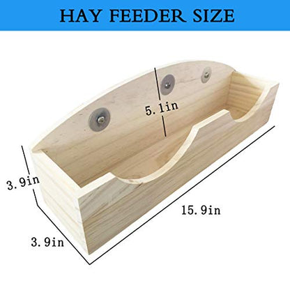 Hamiledyi Rabbit Hay Feeder, Bunny Hay Feeder Rack,Bunny Food Manger Wooden Hay Manger Rack Rabbit Hay Holder Feeders Grass Holder for Guinea Pig Chinchilla Hamster