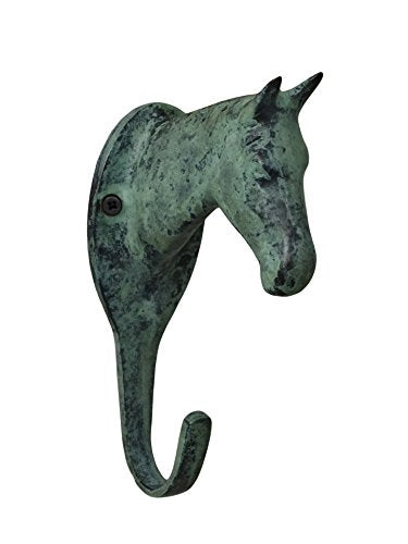 Brass Horse Head Hanger (Green Patina) - color: Green Patina