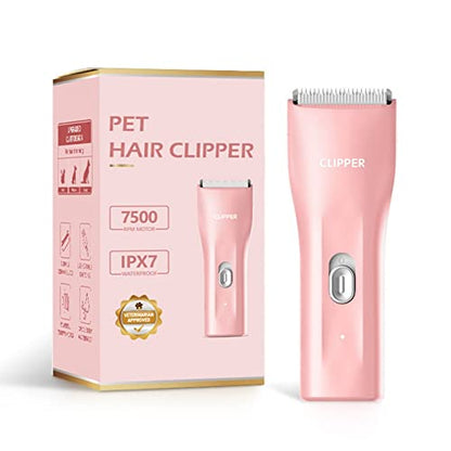 Dog Cat Home Hair Waterproof Clipper Portable Pet Shaver - color: L006-pink