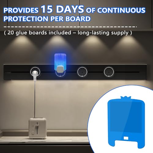 20 PCS Refill Cartridges Compatible with Raid Light Trap Refills Glue Boards Replacement Set, Refill Cartridges Compatible with STEM Blue Light Trap, Double-Sided Adhesive Sticky Traps Glue Cards