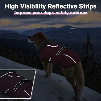 Lelepet Dog Coats for Medium Dogs Waterproof Dog Jacket with Adjustable Fit - color: Pink, size: M