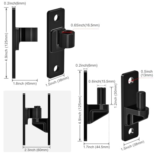 Insaga Heavy Duty Gate Hinges,2Pack High Strength Steel with E-Coating Finish, 6mm Thick Rustproof Hinges for Farm Gates, Chain Link Fences, Barns, Sheds & Driveways (4.9"x1.5") - color: Black-2Pack
