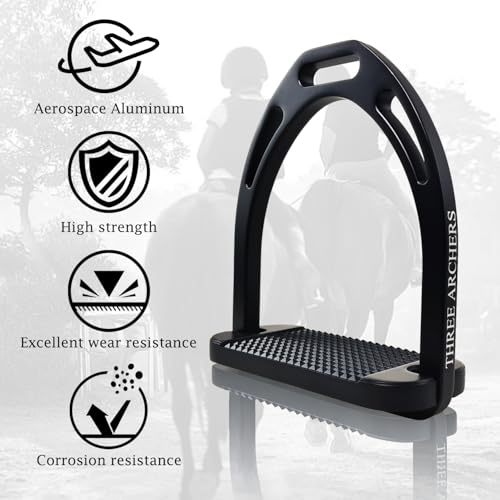 THREE ARCHERS Lightweight English Stirrups for Jumping/Dressage/Trail - color: Black