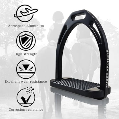 THREE ARCHERS Lightweight English Stirrups for Jumping/Dressage/Trail - color: Black