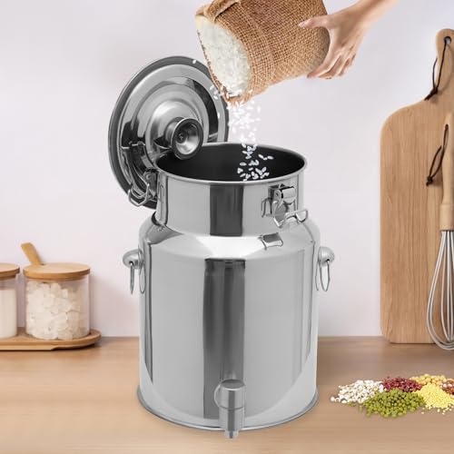 304 Stainless Steel Water Dispenser, 10L/2.64 Gal Milk Jug Dispenser | Metal Water Dispenser, Beverage Dispenser with Locking Sealed Lid, Liquid Container Storage Jug Pot for Milk, Wine, Oil