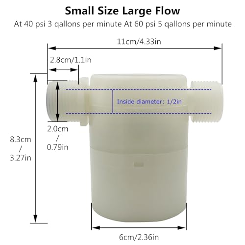 Water Float Valve, Water Level Control Water Tank Traditional Float Valve Upgrade 2 PCS (1/2", side inlet) - color: side inlet, size: 1/2" to 1/2"